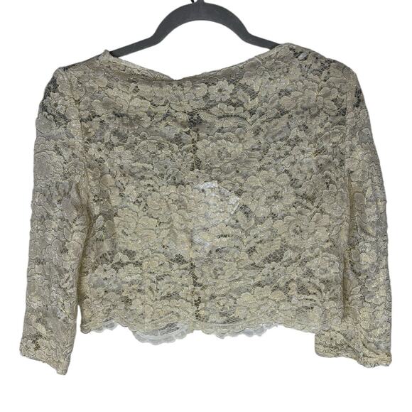 Carla Ruiz Floral Lace Cropped Jacket Classy Regal Victorian Regency Elegant XL - Picture 4 of 8